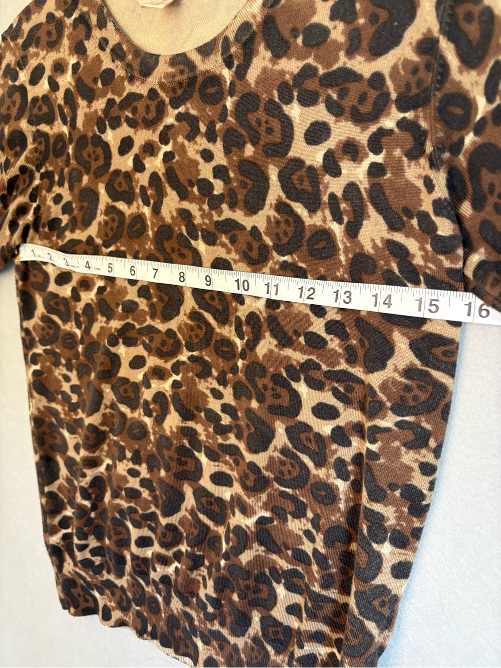 Philosophy Leopard Print Short-Sleeve Viscose Top Sz S anthro chic Classic - Picture 4 of 6